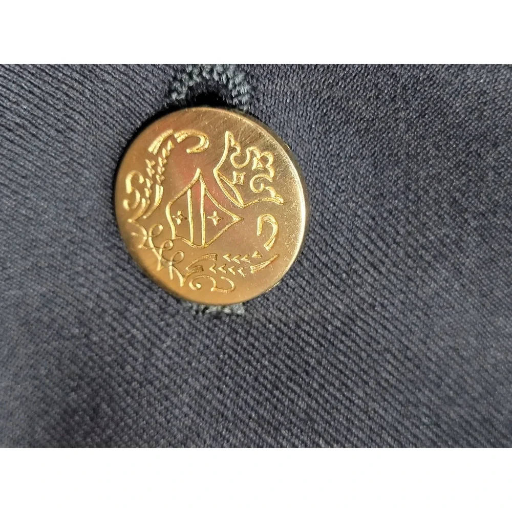Jos. A. Bank Wool Blazer Mens 44R Signature Black Gold Crest Button Professional